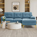 Convertible Sectional Sofa Couch, L-Shaped Couch with Reversible Chaise Lounge, Chenille Fabric Modern Sofa for Living Room, Apartment, Office, 3 Seats, Light Blue