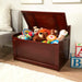 Espresso Contemporary Toys Chest Safety Hinged Lid