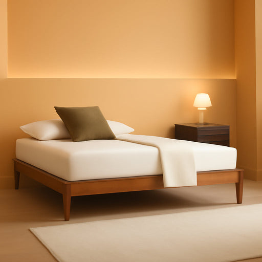 Naturalista Classic - 12 Inch Solid Wood Platform Bed with Wooden Slats, No Box Spring Needed, Easy Assembly, Queen, Pine