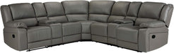 107" Power Reclining Sectional Sofa Grey Leather