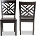 Caron Dining Chair and Dining Chair Transitional Dark Brown Finished Wood 2-Piece Dining Chair Set