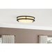 Flaxmere 14 In. Matte Black Dimmable Integrated LED Flush Mount Ceiling Light with Frosted White Glass Shade