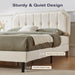 Queen Bed Frame, Velvet Upholstered Platform Bed with Golden Trim, Modern Style Bed with Adjustable Headboard, No Box Spring Needed, Strong Wooden Slats, No-Noise, Easy Assembly, Beige
