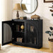 Black Sideboard Buffet Storage Cabinet,Narrow Small Entryway Cabinet