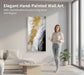 Large Hand-Painted Black and White Abstract Oil Painting on Canvas for Entrance-Hall, Framed Minimalist Wall Art for Living Room, Gold 3D Textured Office Wall Picture for Bedroom Kitchen Home Decoration 28X56Inch
