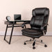 Hercules Series Leathersoft Swivel Office Chair with Loop Arms, Ergonomic High-Back Executive Chair with Padded Seat and Arms, Black