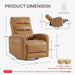 Power Swivel Recliner Chair, Faux Leather Recliner 270° Rotation Modern Nursery Glider, Ergonomic Armrest & Side Storage Pocket, Comfortable Armchair for Living Room Bedroom & Nursery