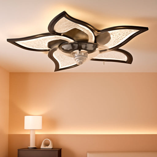 Ceiling Fan with Lights Remote Control, Black Personalized Ceiling Fan with Light, 6 Speeds 3 Light Color Flush Mount Ceiling Fan for Kitchen Bedroom