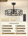 23 Inch Fandelier Caged Ceiling Fans with Lights and Remote, Black Bladeless Ceiling Fan with 6 Speeds and Timing, Farmhouse Samll Fan Lights Ceiling Fixtures for Kitchen, Bedroom-Black