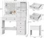 White Makeup Vanity Desk With PremiumLED Illumination