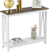 Farmhouse Console Table, Rustic Vintage Narrow Sofa Table for Entryway, Living Room, Hallway, 40 White