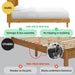 Queen Size Solid Wood Bed Frame with Wingback Headboard, Walnut Brown Finish, Platform Bed Frame, No Box Spring Required