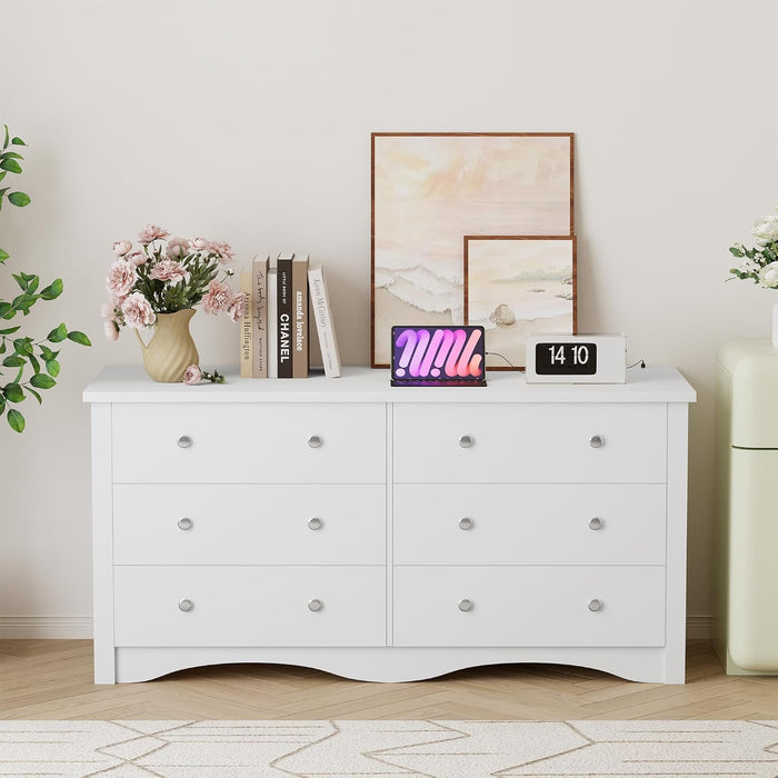 Eggshell WardrobeSystem USB Power Outlet 6 Drawers