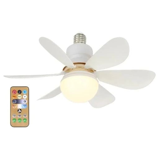 30W Ceiling Fan with Remote Control LED Light Fan E27 Base, Intelligent Silent Ceiling Fan for Bedroom and Living Room