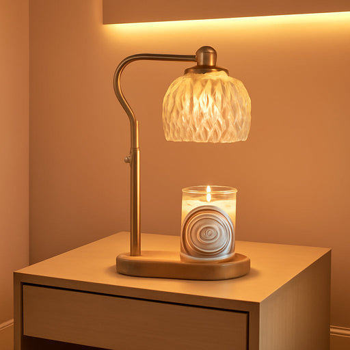 Candle Warmer, Candle Warmer Lamp with Timer & Dimmer Height Adjustable Scented Candles, with 2 * 50W Bulbs for Home Decor Mothers Day(Gold)