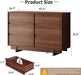 6 Drawer Walnut Dresser for Bedroom, 47" Wide Mid Century Modern Dresser