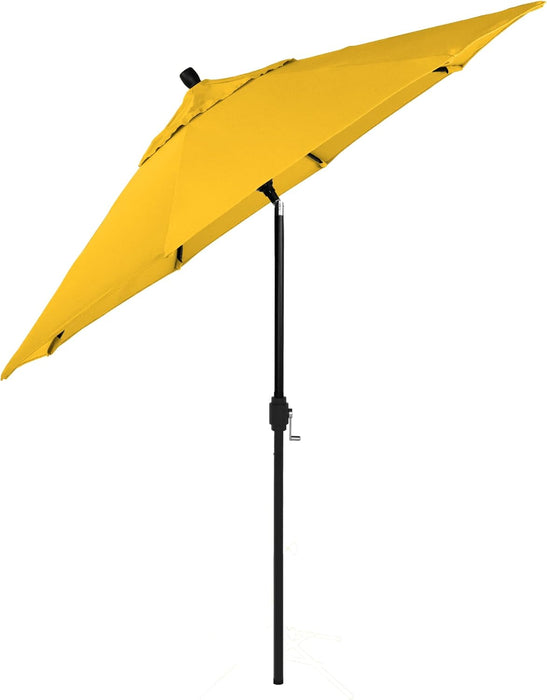 12-Year-Non-Fading, 9Ft Premium Sunbrella Patio Umbrella, Hand-Crank, Button-Tilt, Black Frame, Sunflower Yellow Fabric