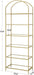 Goldtone StainlessSteel TemperedGlass SixTier Bookshelf