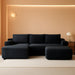 Black 96-Inch U-Shape Contemporary Modular Sectional Sofa