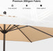 Outdoor Market Umbrella 10' X 10' Square Beige 8 Metal Ribs