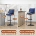 Swivel Bar Stools 2PCS, Adjustable Bentwood Barstools for Kitchen Counter | Modern PU Leather Upholstered Bar Chair with Back and Footrest, for Kitchen Island, Bar, Dining Room, Navy