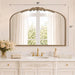 Gold Large Fireplace Mirror: 48"X33" Baroque Vintage Arched Mirror