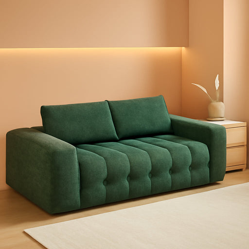 76 Inch Oversized DarkEmerald Velvet Chenille Couch