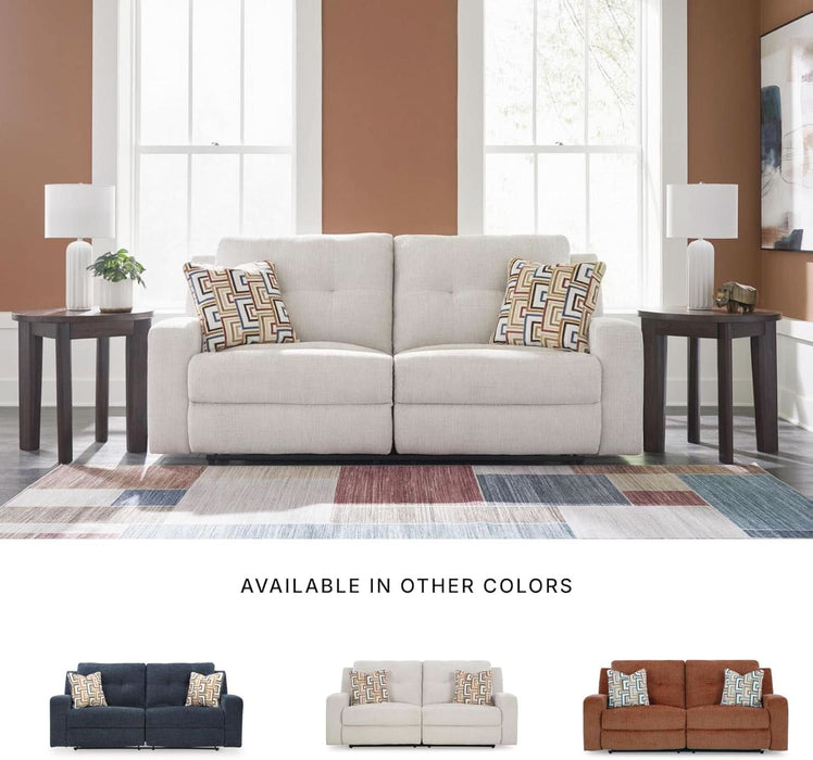 Danum Modern Tufted Manual Reclining Sofa with 2 Accent Pillows, Beige