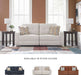 Danum Modern Tufted Manual Reclining Sofa with 2 Accent Pillows, Beige