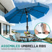 10FT 3-Tiers Patio Umbrella with Valance, Outdoor Umbrellas with Crank/Tilt, Table Market Umbrella Vented W/ 8 Sturdy Ribs for Garden, Deck, Backyard, and Pool, Royal Blue