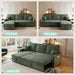 Luxurious Corduroy Green 83-Inch Sleeper Sectional Sofa