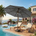 10Ft Patio Umbrella, 3 Tier Outdoor Market Table Umbrellas with 8 Fiberglass Ribs and Push Button Tilt, Windproof, Vented Canopy, UV Protection for Deck, Pool, Backyard