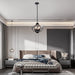 Black Crystal Chandelier 4 Light Pendant Farmhouse