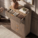 46"W Fluted 5 Drawer Bedroom Dresser, with Faux Marble Top,Natural Oak