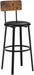 VASAGLE Bar Stools Set of 2, Barstools 29.7 Inches with Back, Modern Basic | Bar Height Stools, Bar Chairs, Steel Frame, Easy Assembly, Rustic Brown and Black, BARNET Collection ULBC069B81