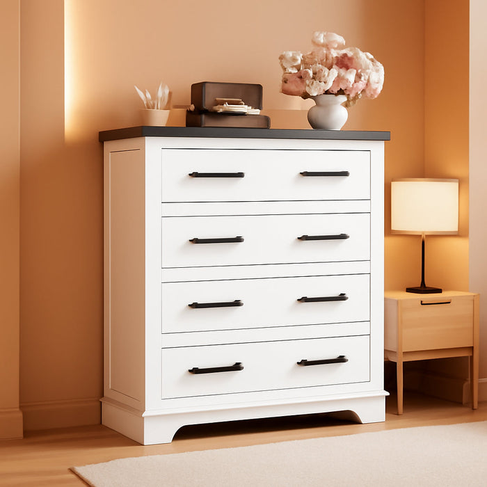 Farmhouse Dresser White Five Drawer FiftyTwo Inches