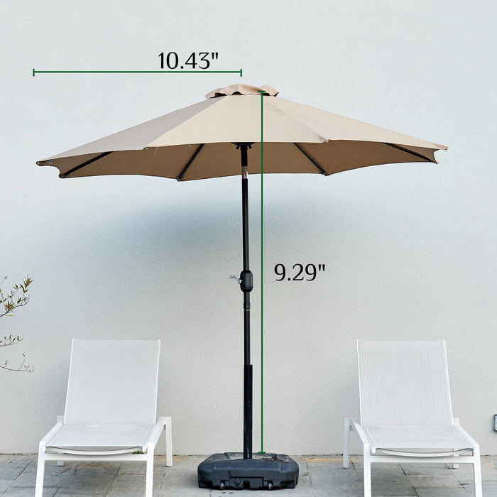 9-FT Outdoor Patio Umbrella with Push Button Tilt and Crank, Patio Table Market Umbrella with 8 Sturdy Ribs UV Protection Waterproof for Garden, Deck, Backyard, Pool, Khaki