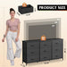 Dresser TV Stand for 65 Inch TV, 9 Drawer Dresser for Bedroom, Black