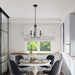 Blackened Steel Three Light Chandelier Living Room