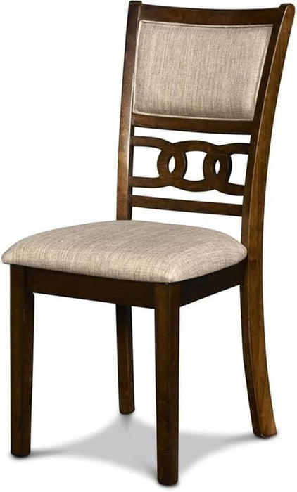 Solid Wood 5-Piece round Dining Set in Cherry Brown