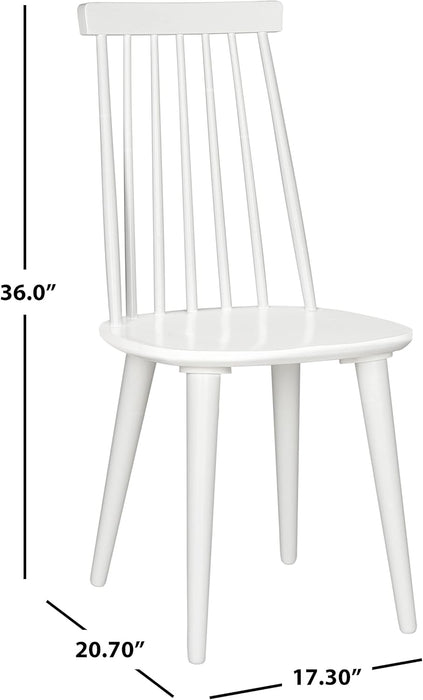 American Homes Collection Burris Country Farmhouse White Spindle Side Chair (Set of 2)