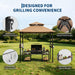 8X5 Ft BBQ Grill Gazebo with Double Roof, Outdoor Grill Shelter with 2 Side Shelves & Tool Hooks, Weather-Resistant Patio Shelter for Backyard Cooking