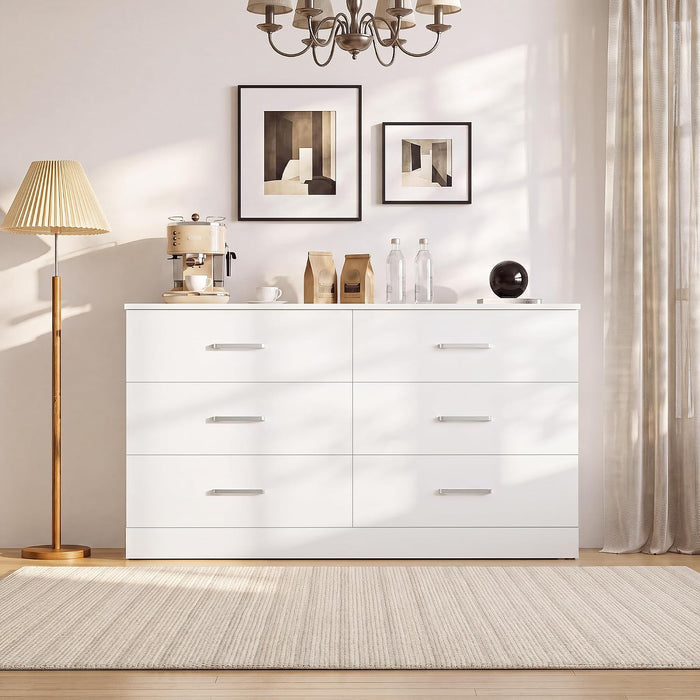 6 Drawers Dresser for Bedroom, Modern Chest of Drawers Organizer