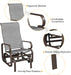 Outdoor Patio Glider, Rocking Lounge Chair with Sling Fabric and Steel Construction for Porch Patio Balcony Set of 2