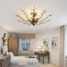 5 - Light Vintage Crystal Chandelier Modern Bronze Branche Ceiling Light Fixture Farmhouse for Kitchen Dining Room Living Room Bedroom Hallway Foyer