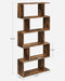 Bookcase, 5-Tier Bookshelf, Display Shelf and Room Divider, Freestanding Decorative Storage Shelving, Rustic Brown ULBC62BX, 27.6”L X 9.4”W X 62.6”H (70 X 24 X 159 Cm)