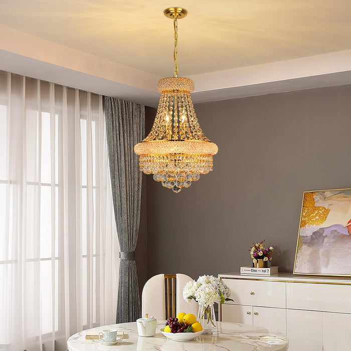 Empire Crystal Chandeliers K9 Crystals Gold Finish