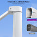 Cantilever Patio Umbrella 10' X 10' White Aluminum Frame, White