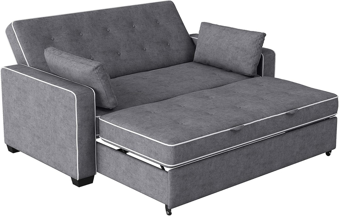 Ainsley Loveseat with Pull Out Sleeper Microfiber Charcoal Full