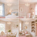 Small White 5-Light Crystal Chandelier, Modern Glass Chandelier Lighting Fixture, Small Chandelier for Bedroom, Dining Room, Living Room, Kitchen, Foyer, Girls Room Ceiling Light